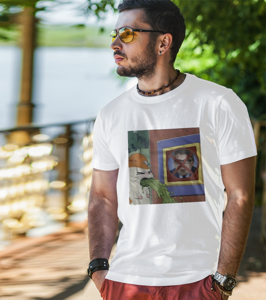 Hamtaro Vomiting Meme No Entry Sign Meme Face T-Shirt