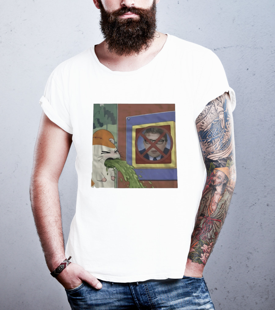 Hamtaro Vomiting Meme No Entry Sign Meme Face T-Shirt
