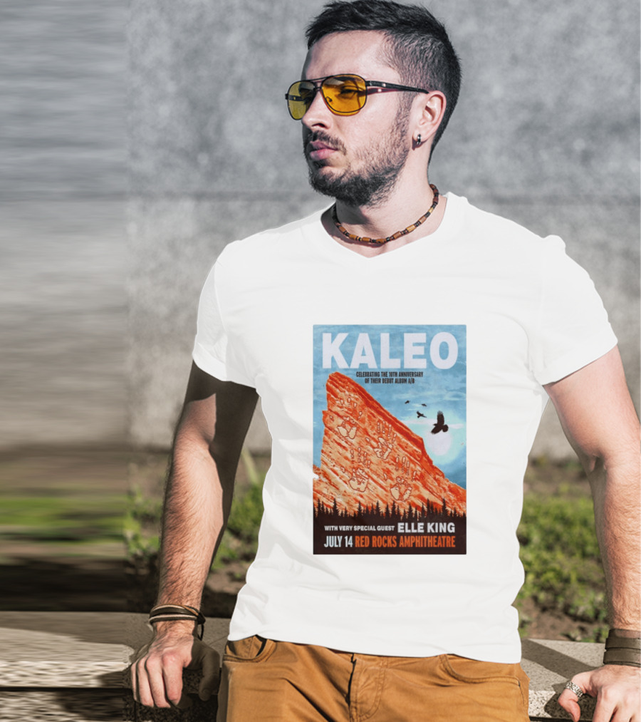 Kaleo Celebrating 10th Anniversary A/B With Guest Elle King July 14 Red Rocks Amphitheatre T-Shirt