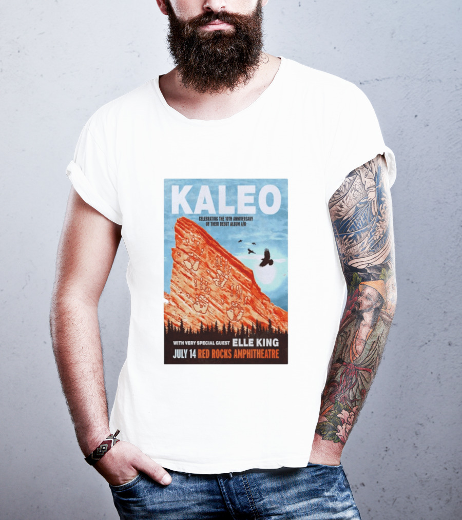 Kaleo Celebrating 10th Anniversary A/B With Guest Elle King July 14 Red Rocks Amphitheatre T-Shirt