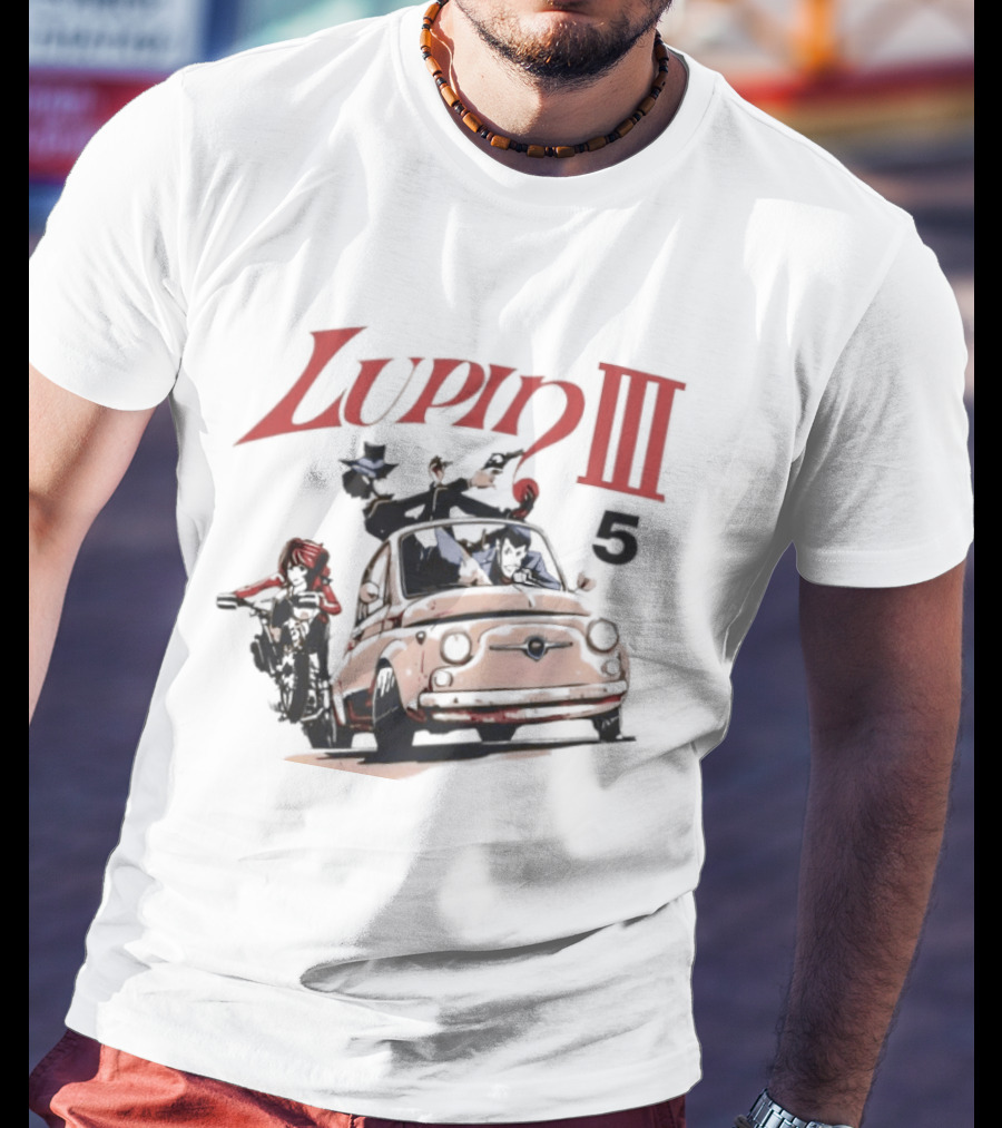 Lupin III Car And Motorcycle Chase 5 T-Shirt