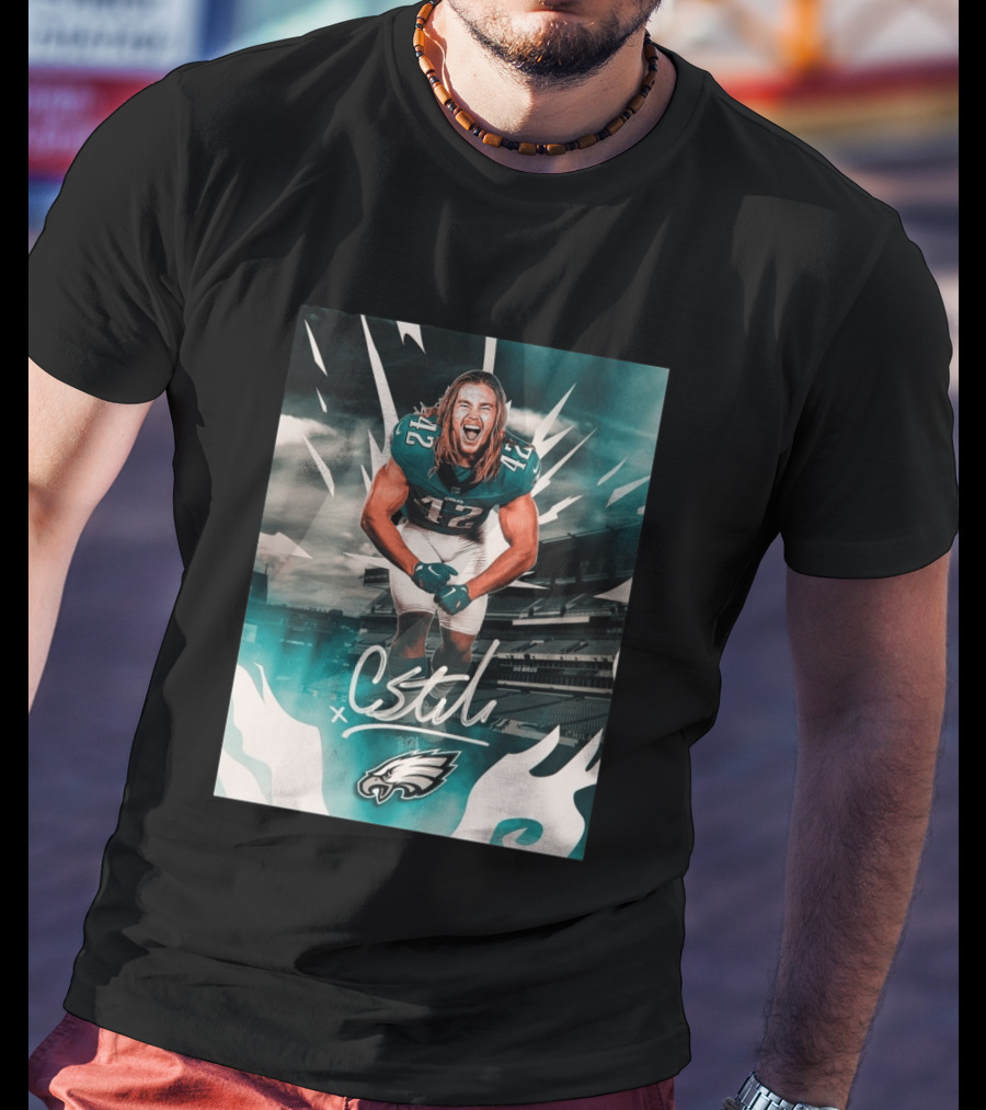 Philadelphia Eagles Carson Steele CStel X 42 Football Stadium Energy T-Shirt