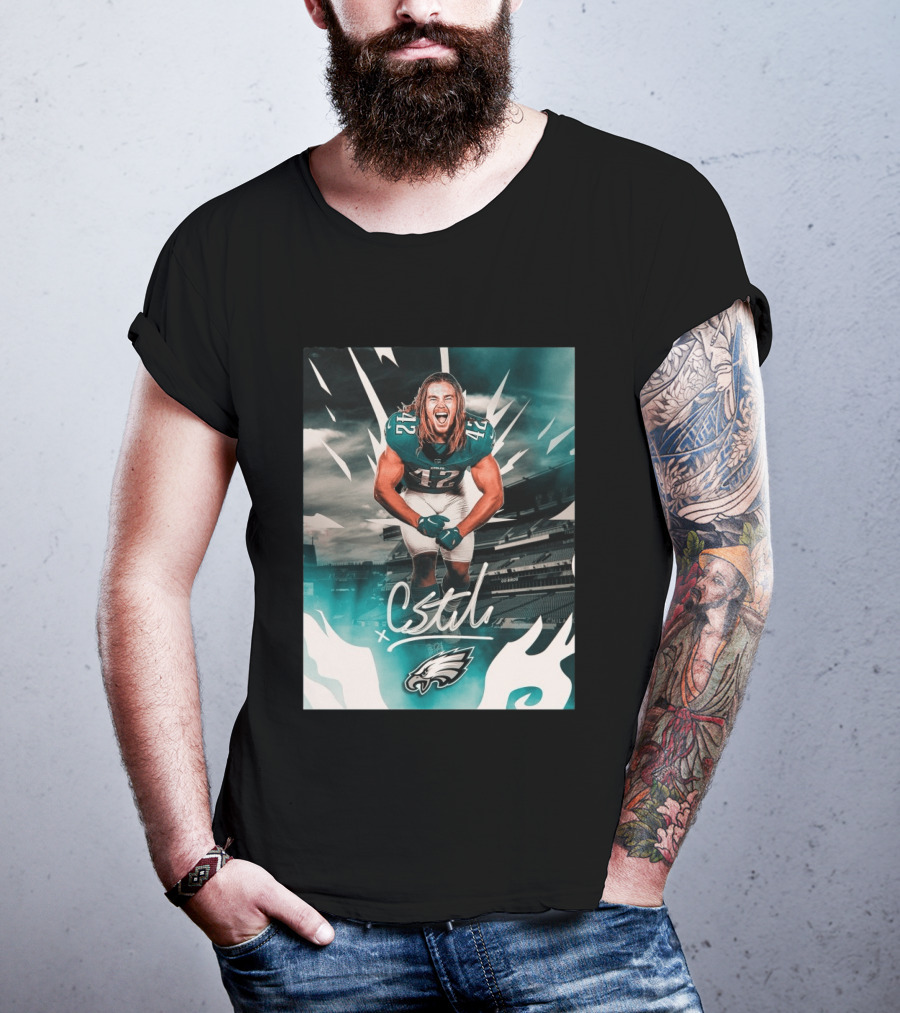 Philadelphia Eagles Carson Steele CStel X 42 Football Stadium Energy T-Shirt