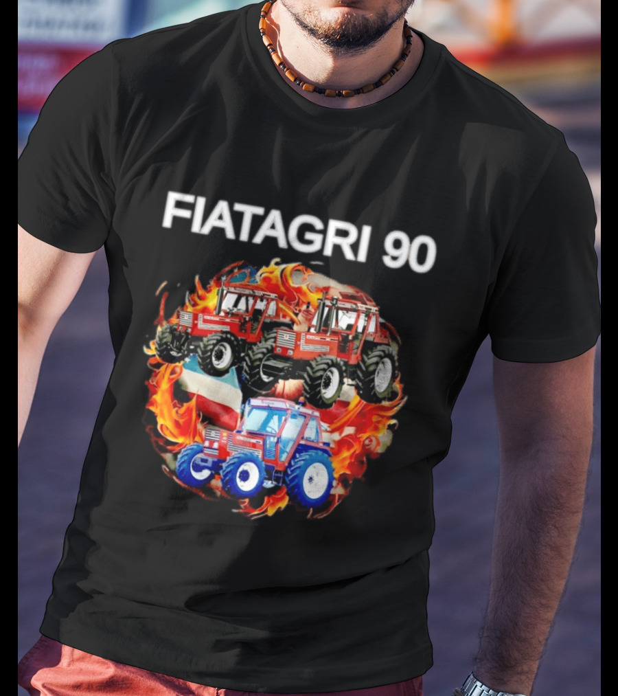 FIATAGRI 90 Series Tractors With Flames And Flags T-Shirt
