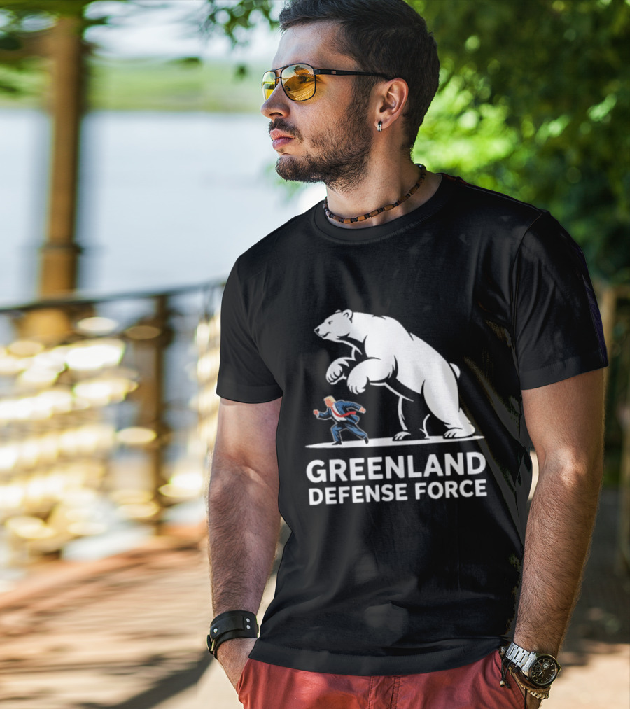 Greenland Defense Force Polar Bear Political Humor T-Shirt