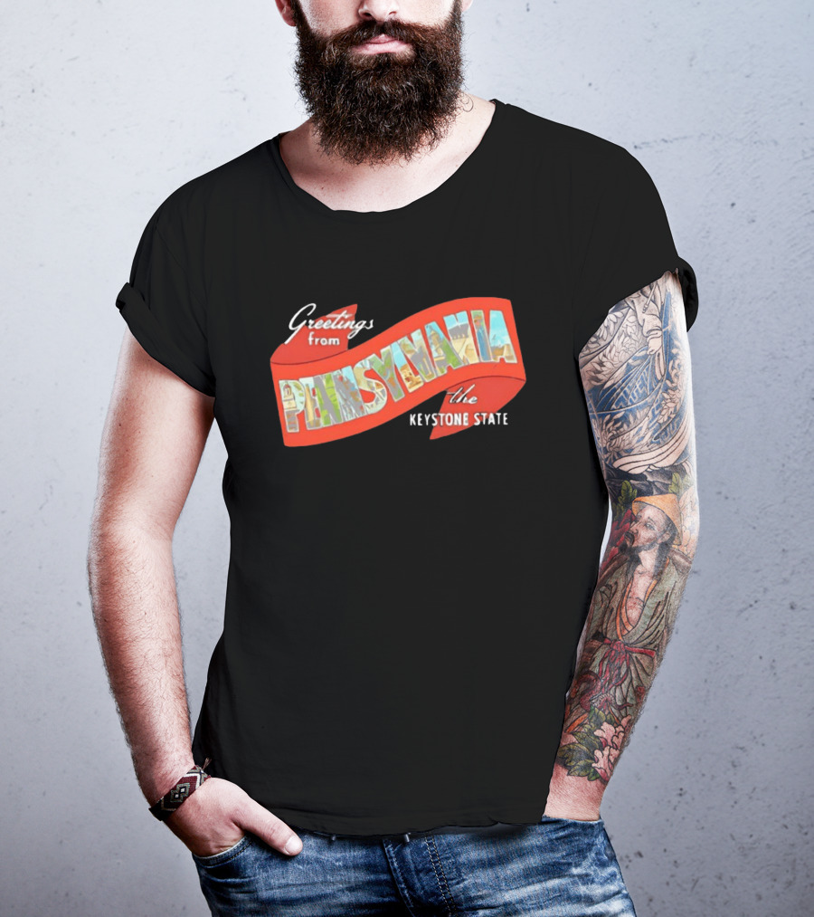 Greetings From Pennsylvania The Keystone State Vintage Postcard T-Shirt