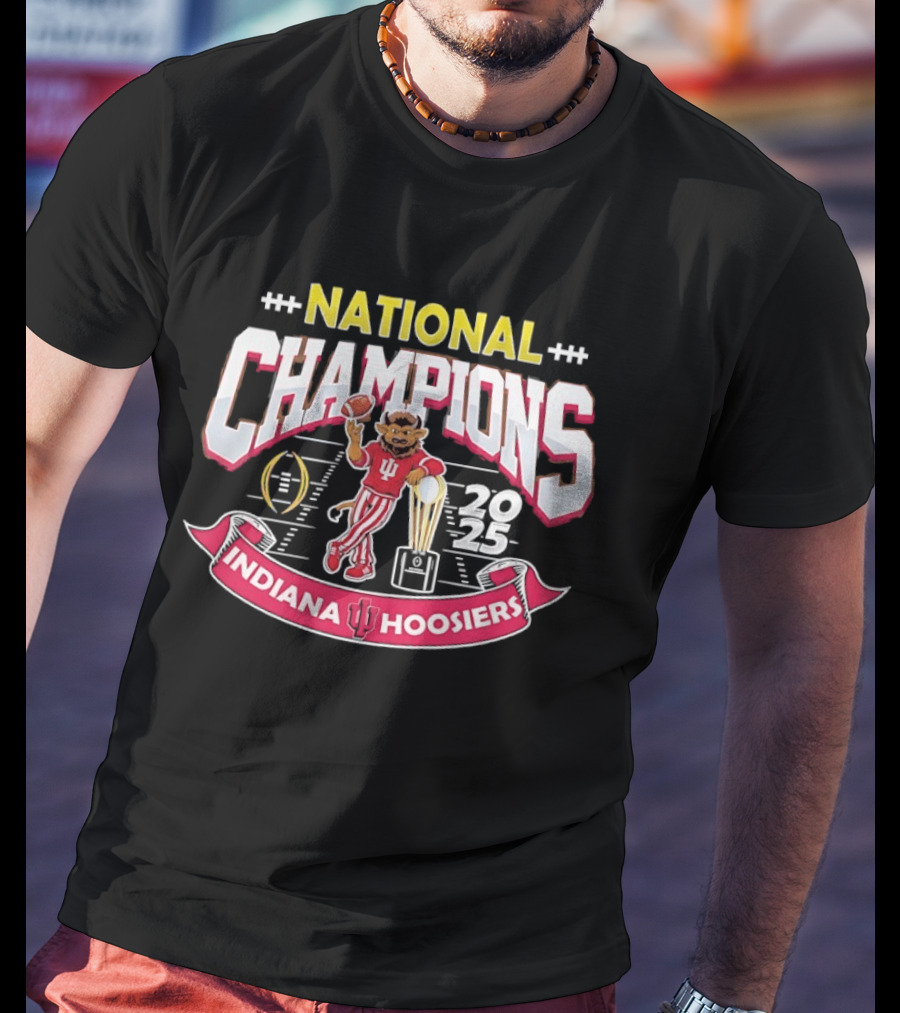 Indiana Hoosiers National Champions 2026 Football Trophy Celebration T-Shirt