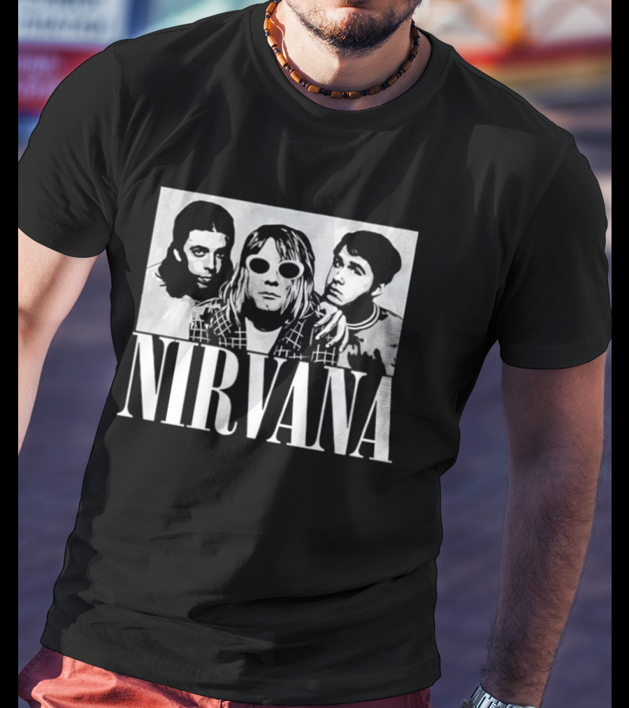 Krist Novoselic Kurt Cobain Pat Smear Nirvana Nevermind Album T-Shirt