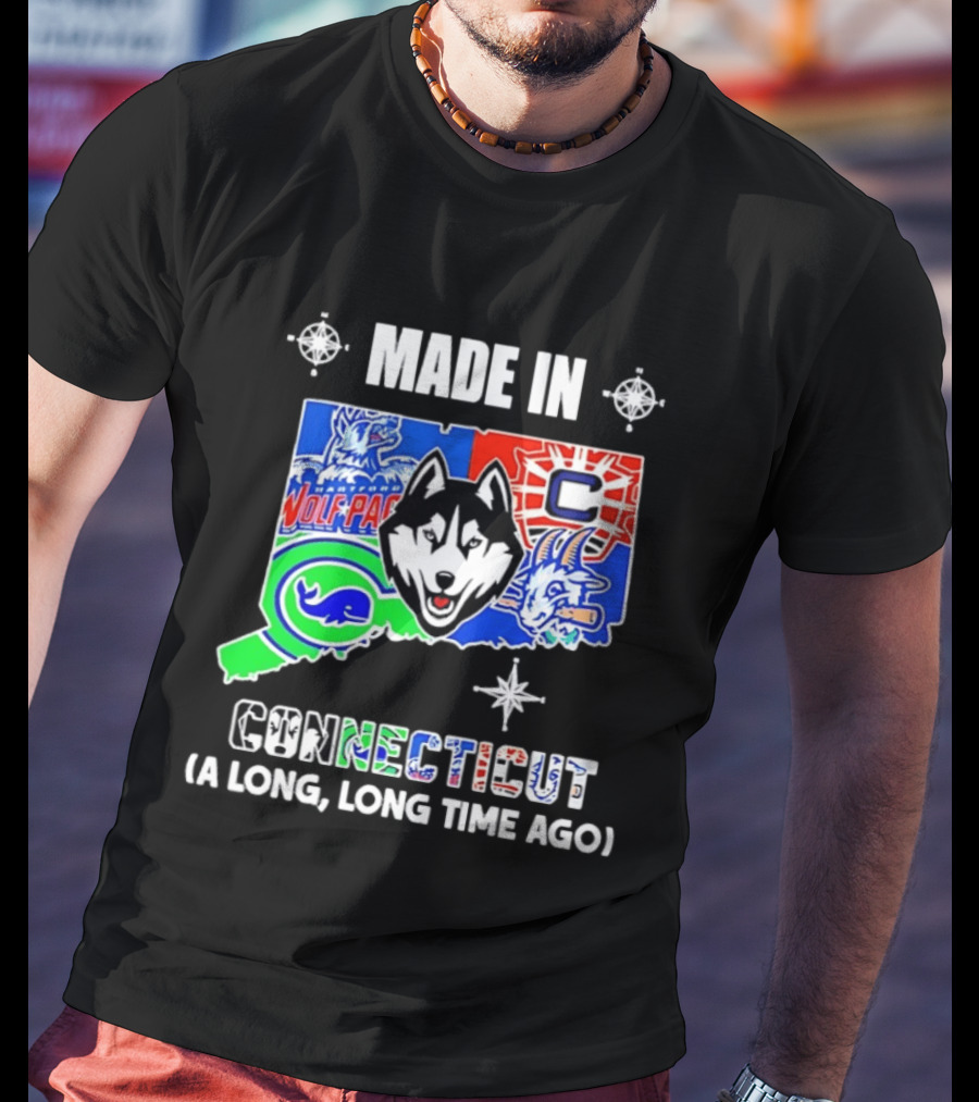 Made In Connecticut Wolf Pack Whale UConn Huskies A Long Long Time Ago T-Shirt
