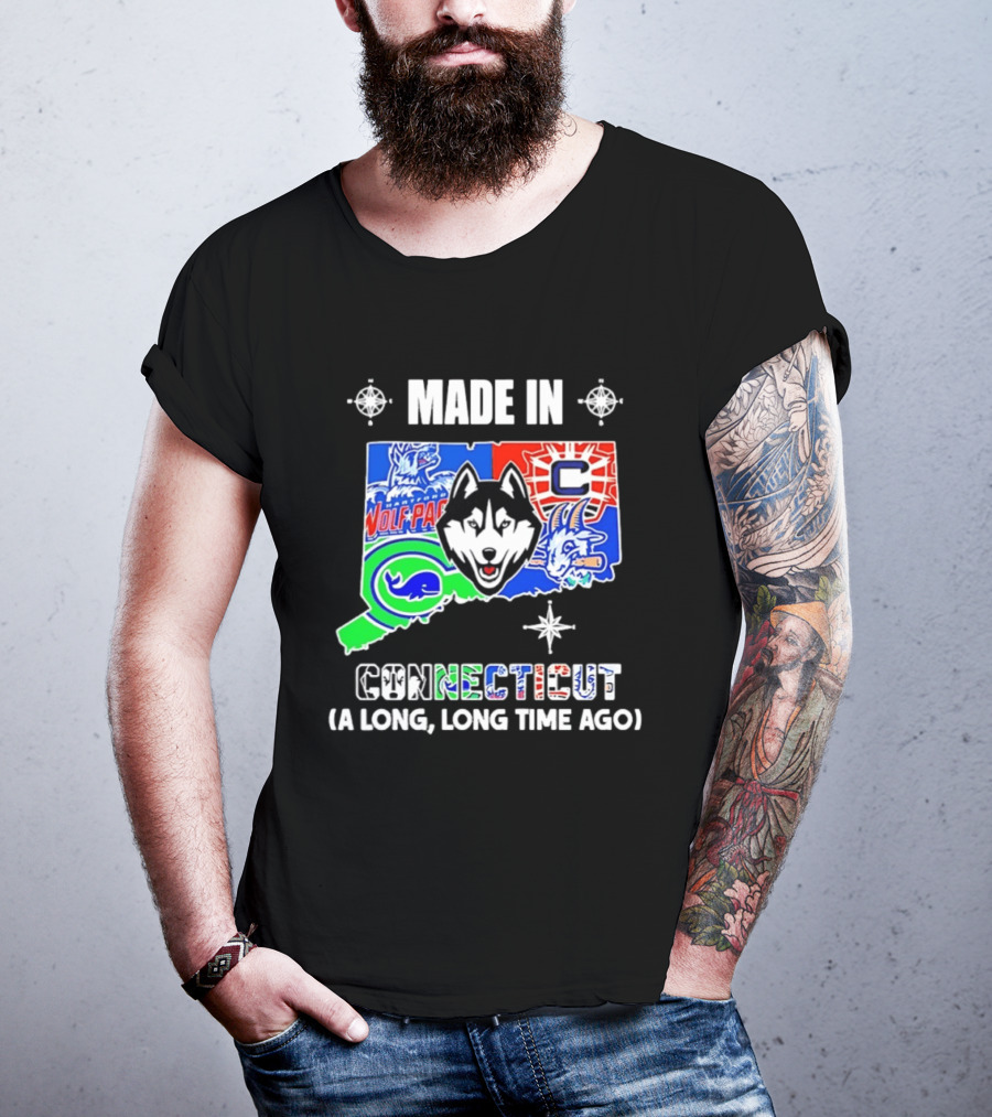 Made In Connecticut Wolf Pack Whale UConn Huskies A Long Long Time Ago T-Shirt
