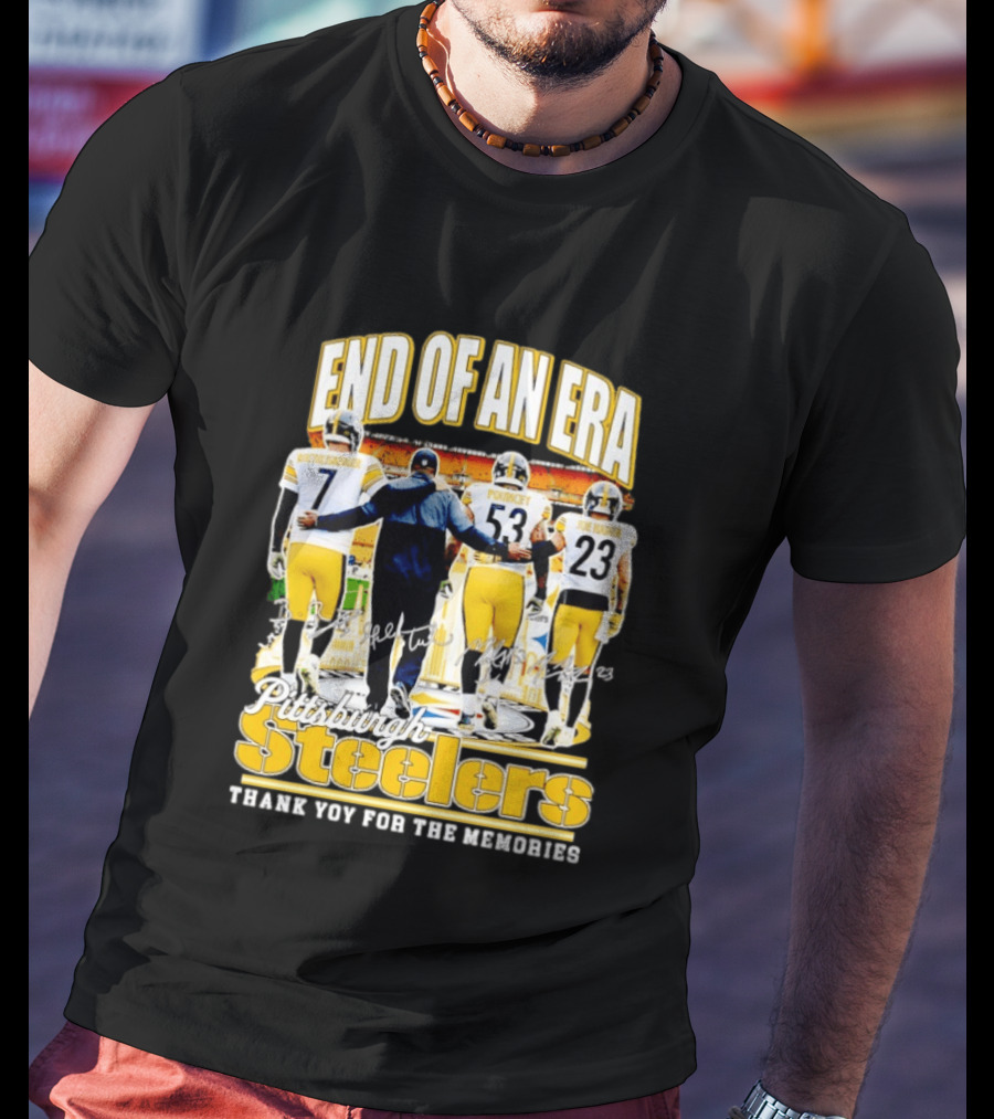 Pittsburgh Steelers End Of An Era Thank You For The Memories Ben Roethlisberger Maurkice Pouncey Joe Haden T-Shirt