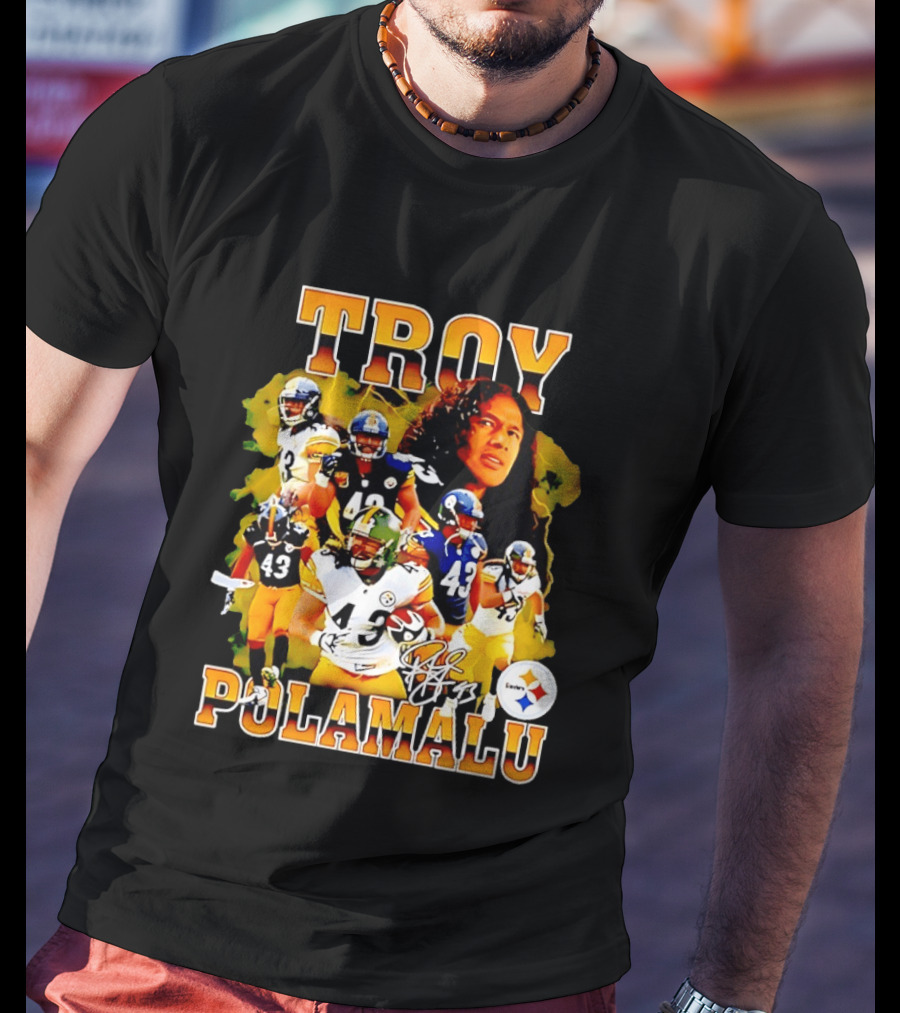 Troy Polamalu 43 Pittsburgh Steelers Collage 2026 T-Shirt