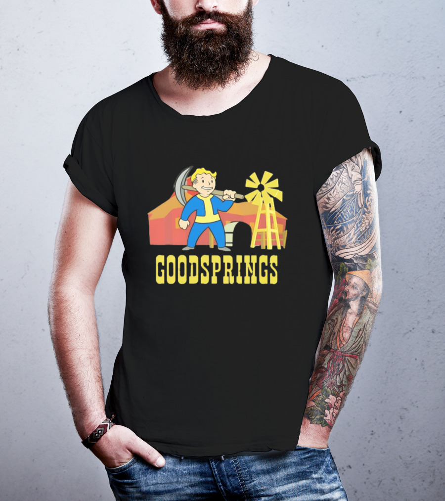 Vault Boy Goodsprings Fallout Windmill Pickaxe T-Shirt