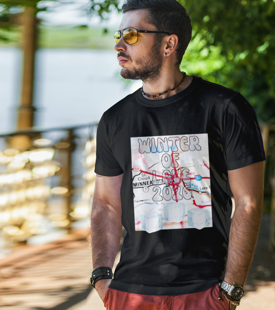 Winter Of Love 2026 Minneapolis Ice Map 94 7 T-Shirt