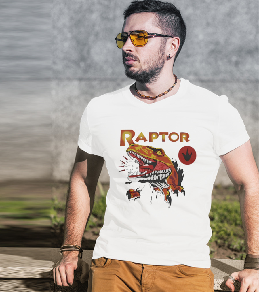 Raptor Ghost World Dinosaur Art Claw Print T-Shirt