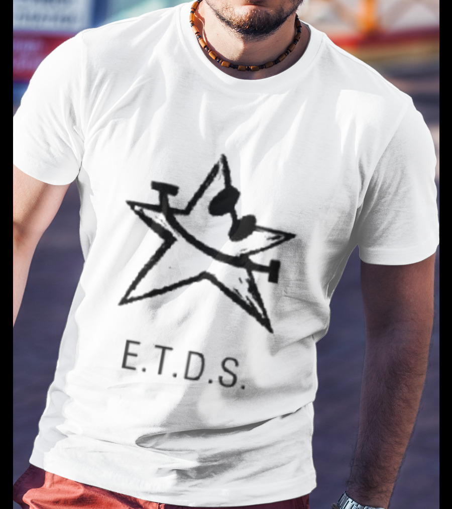E.T.D.S. Freestar Sketched Icon And Lettering T-Shirt