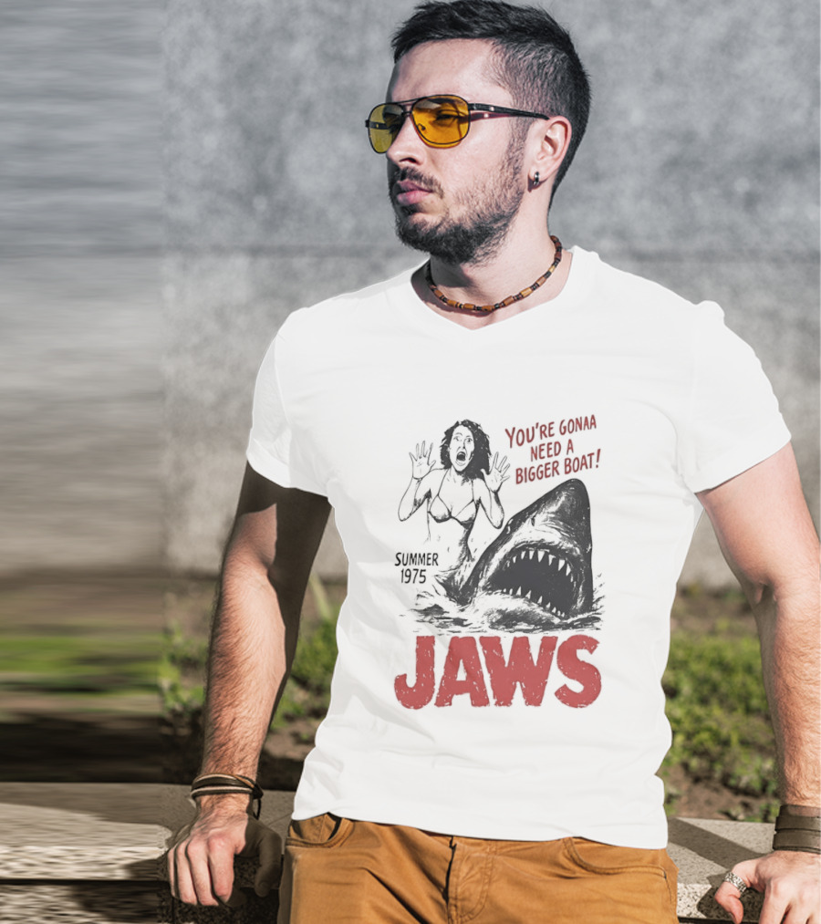 Jaws You're Gonna Need A Bigger Boat Summer 1975 Vintage Movie T-Shirt