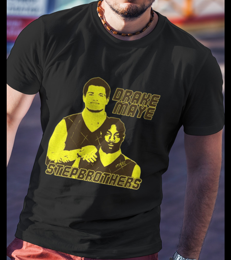 Drake Maye New England Patriots Step Brothers Football Collaboration T-Shirt