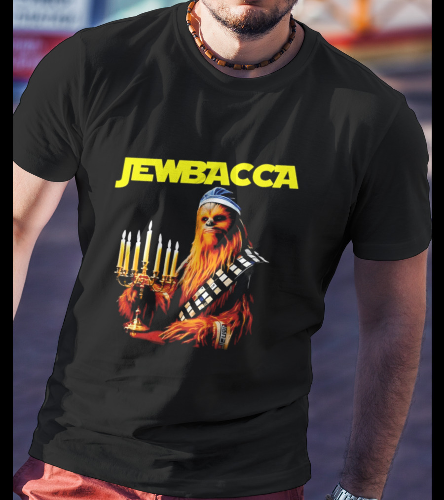Jewbacca Chewbacca Star Wars Menorah Hanukkah T-Shirt