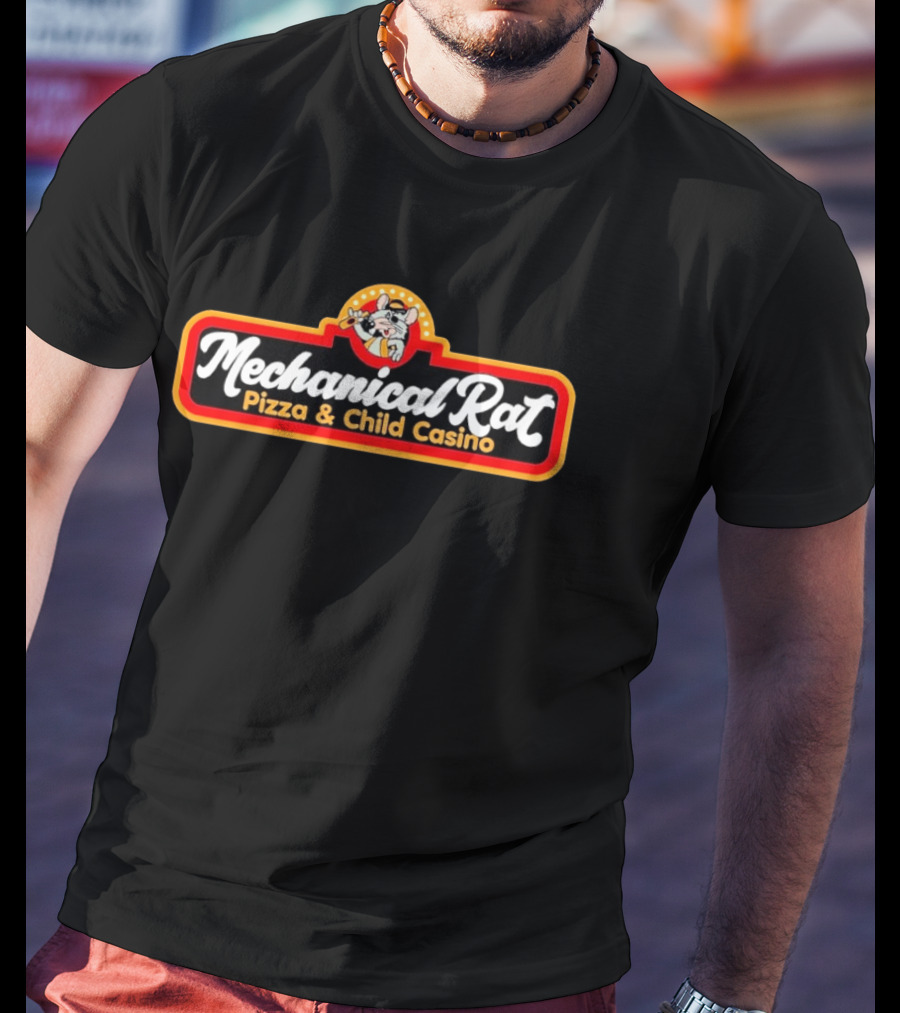 Mechanical Rat Pizza & Child Casino Retro Nostalgia T-Shirt