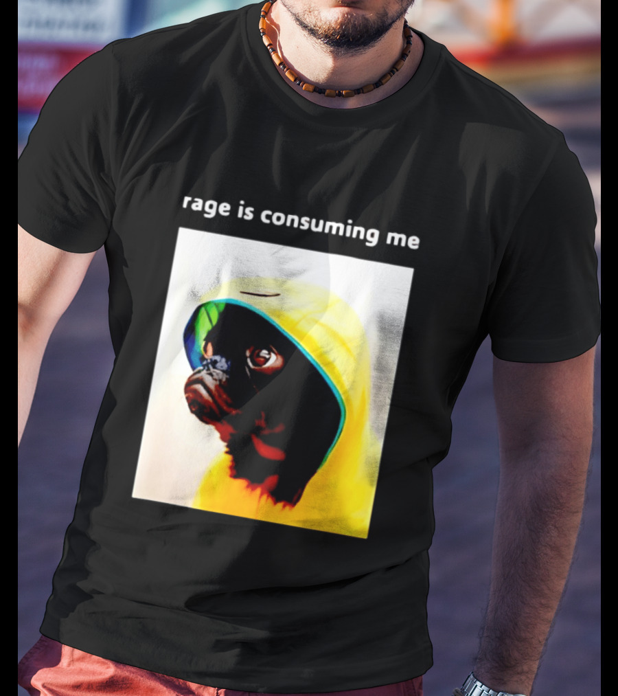 Rage Is Consuming Me Pug In Yellow T-Shirt