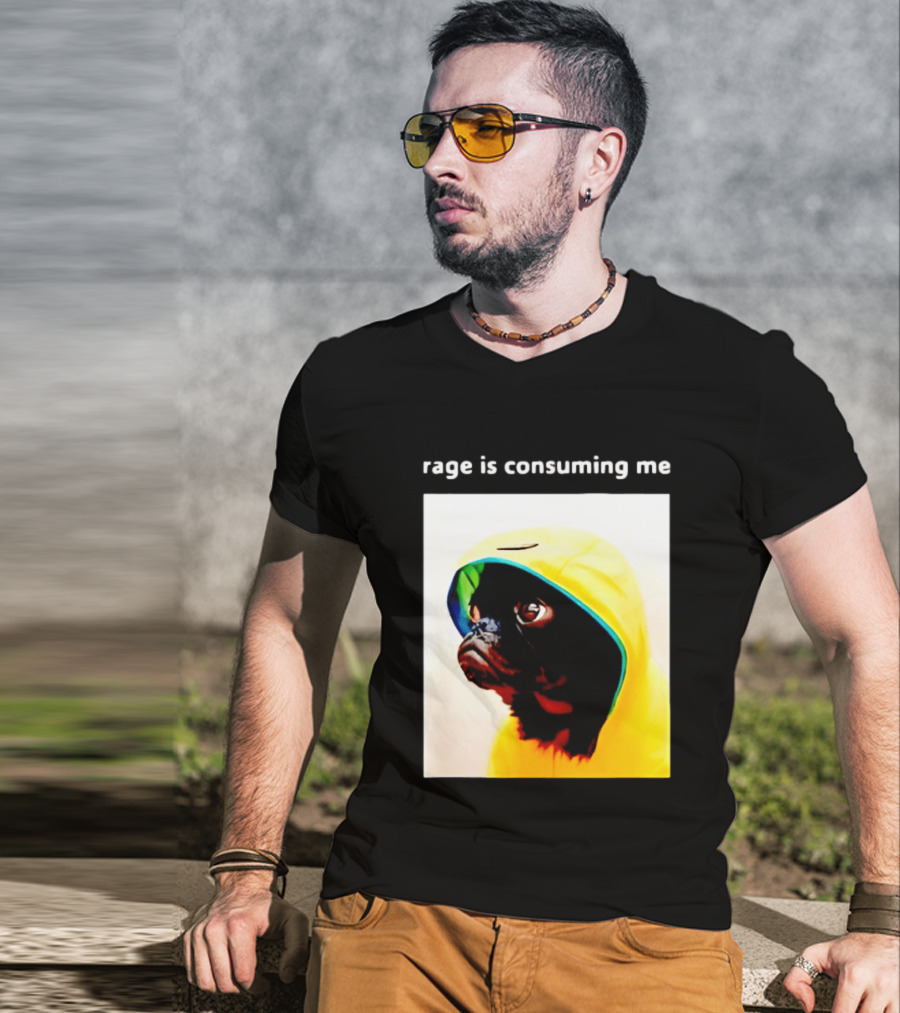 Rage Is Consuming Me Pug In Yellow T-Shirt
