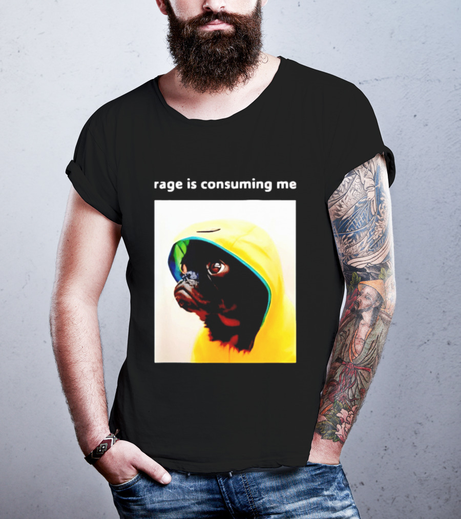 Rage Is Consuming Me Pug In Yellow T-Shirt