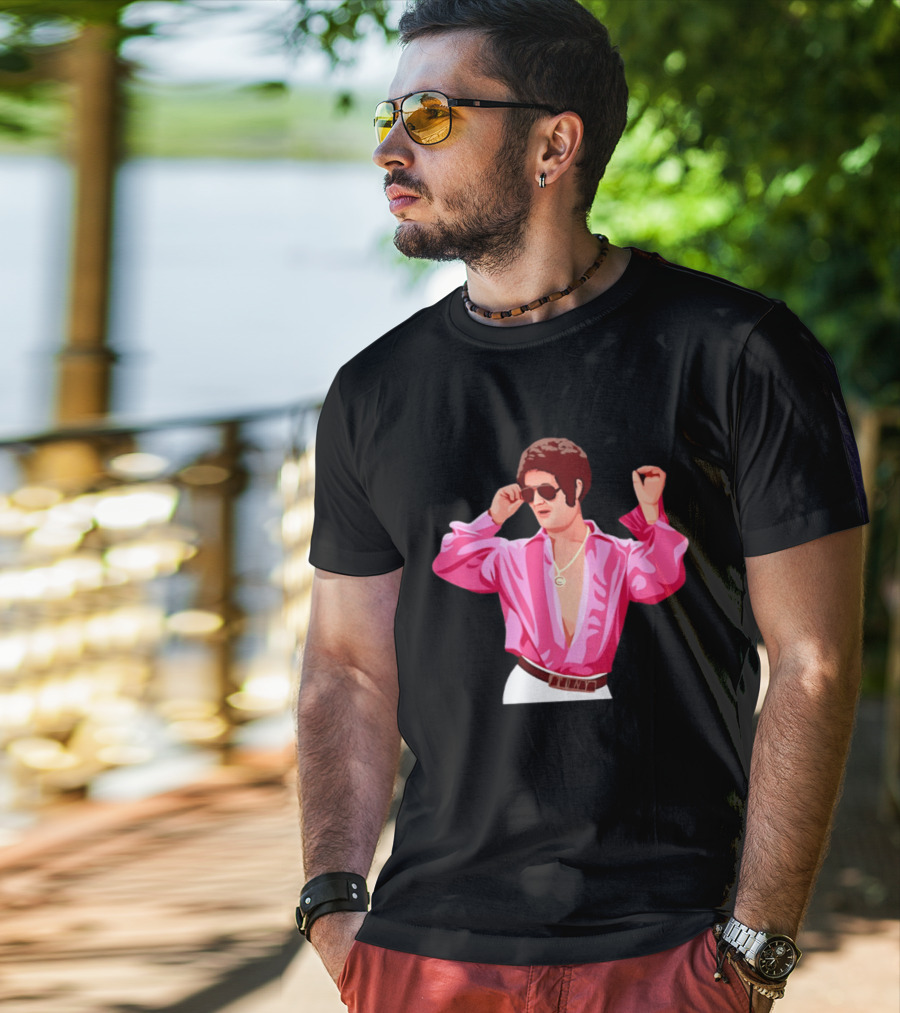 Tony Angelino Cartoon Parody Pink Sunglasses Iconic Look T-Shirt