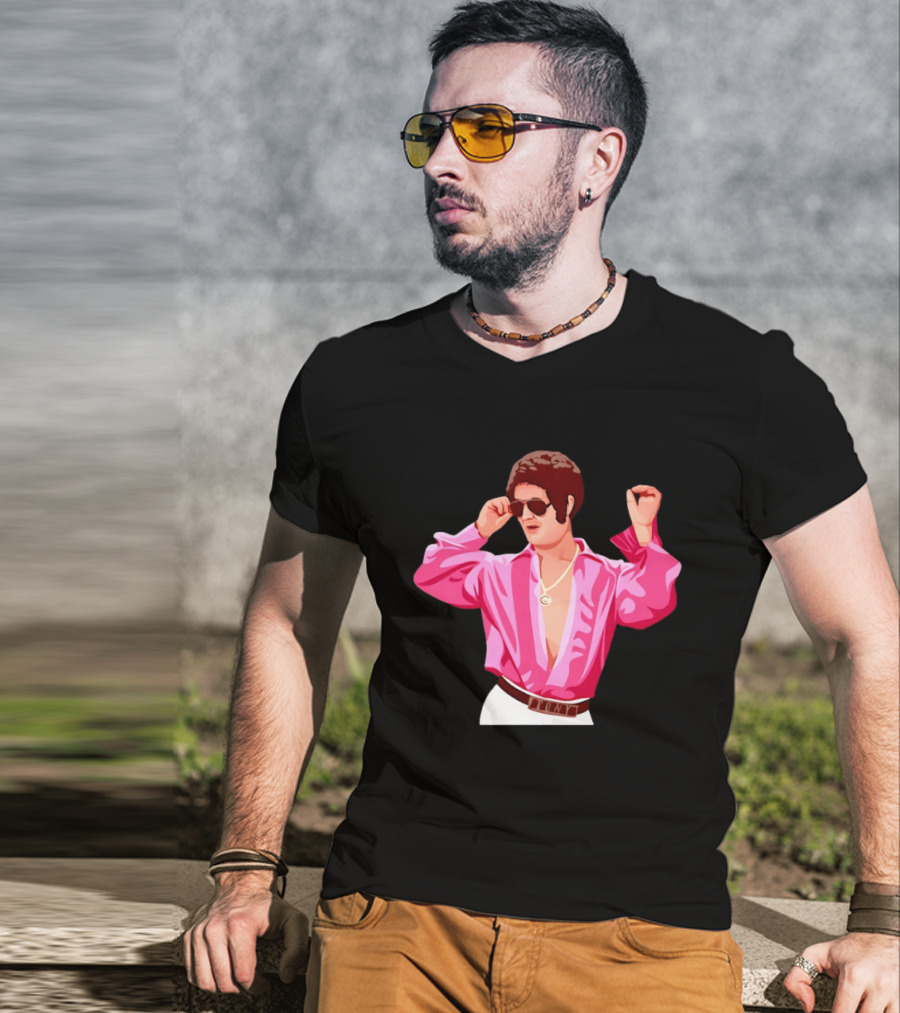 Tony Angelino Cartoon Parody Pink Sunglasses Iconic Look T-Shirt