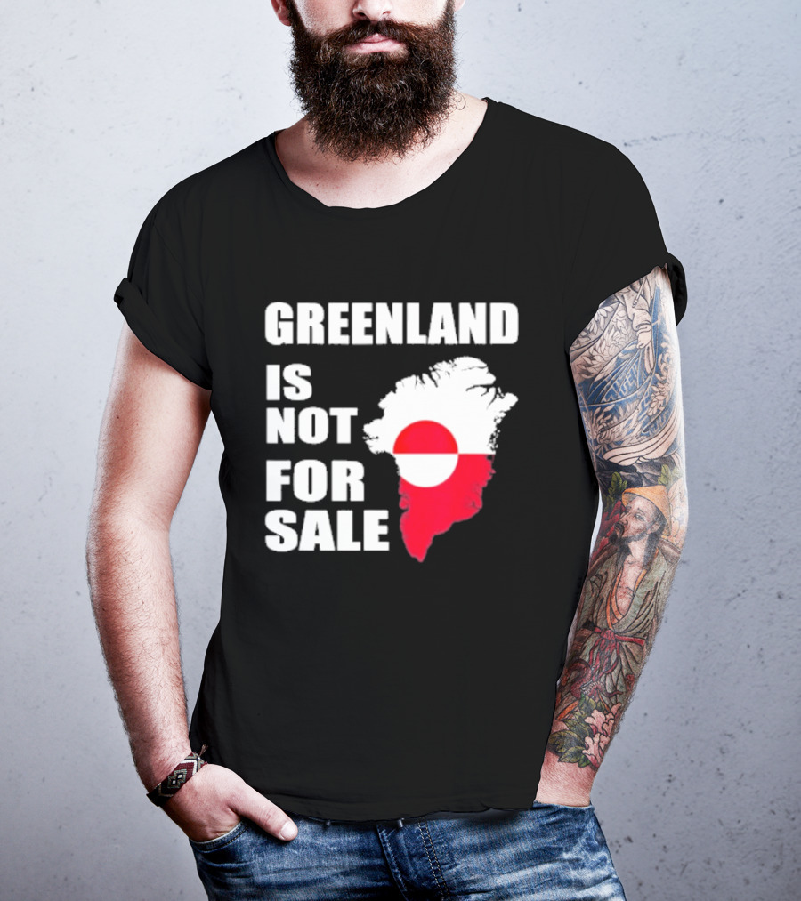 Greenland Is Not For Sale 2026 Map Red And White Flag T-Shirt