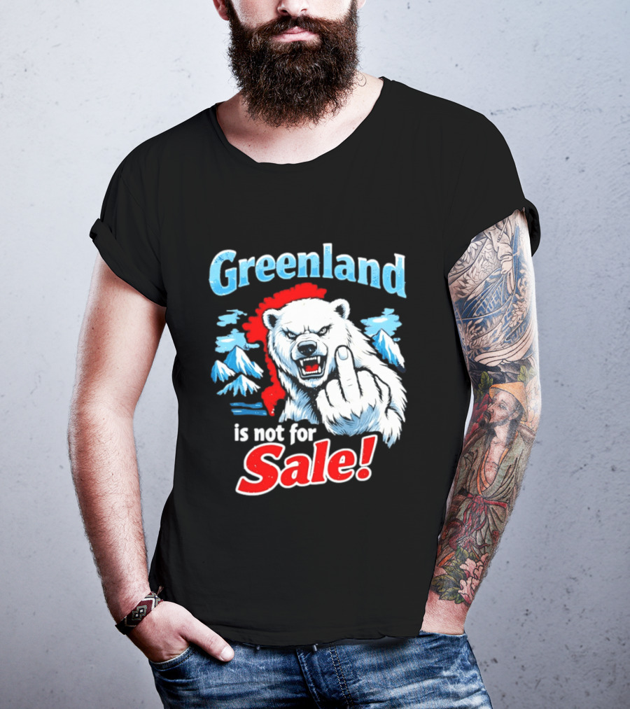 Greenland Is Not For Sale White Bear Middle Finger T-Shirt