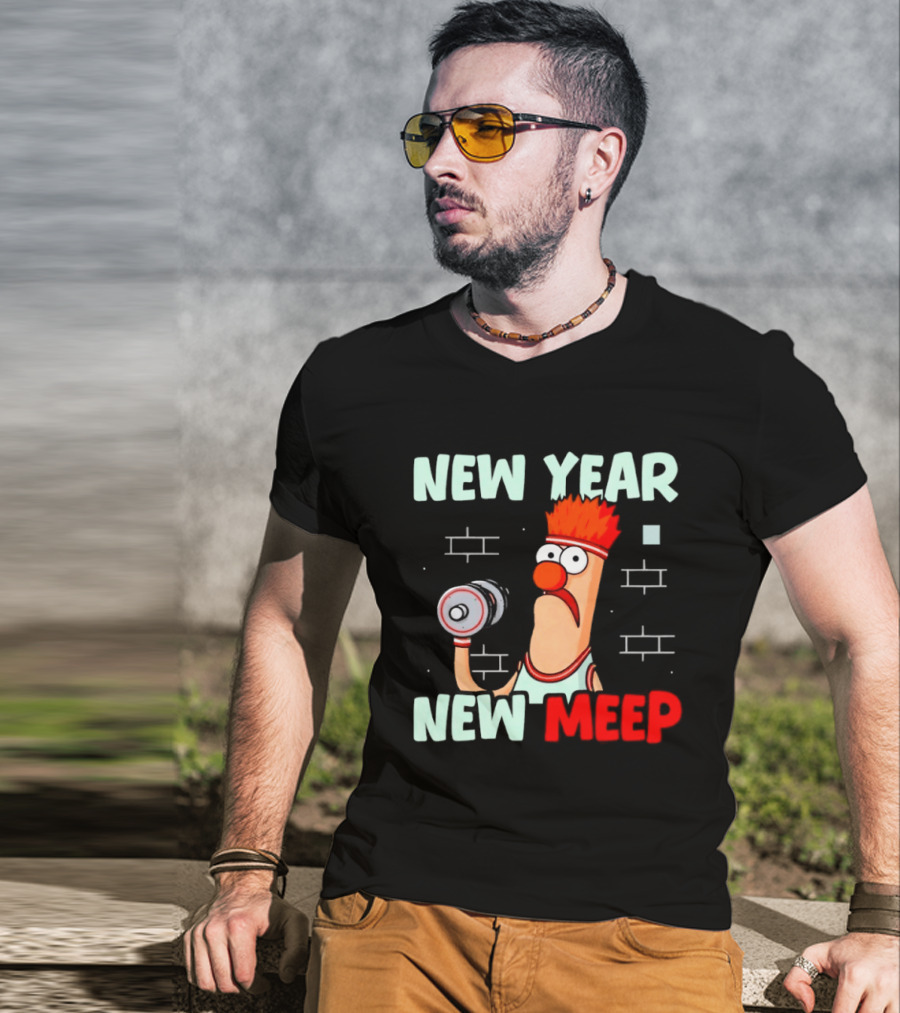 New Year New Meep Workout Motivation Cartoon T-Shirt