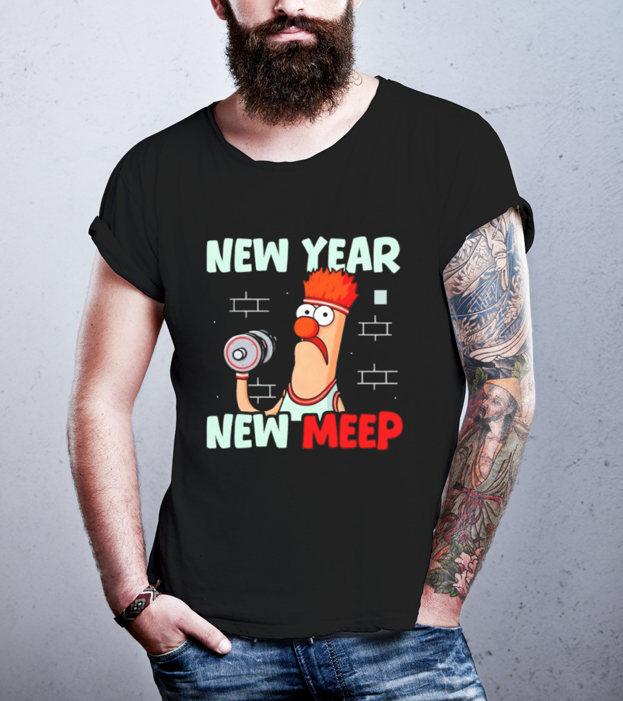 New Year New Meep Workout Motivation Cartoon T-Shirt