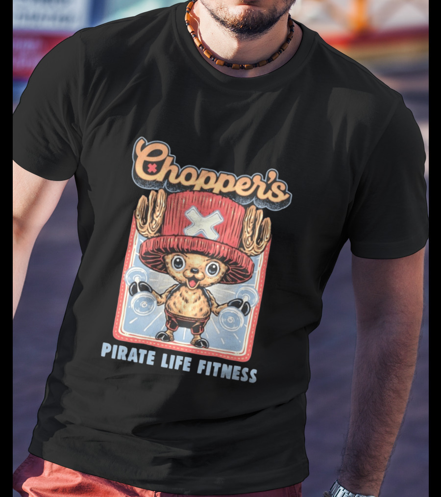 Chopper's Pirate Life Fitness Dumbbell Workout Anime T-Shirt