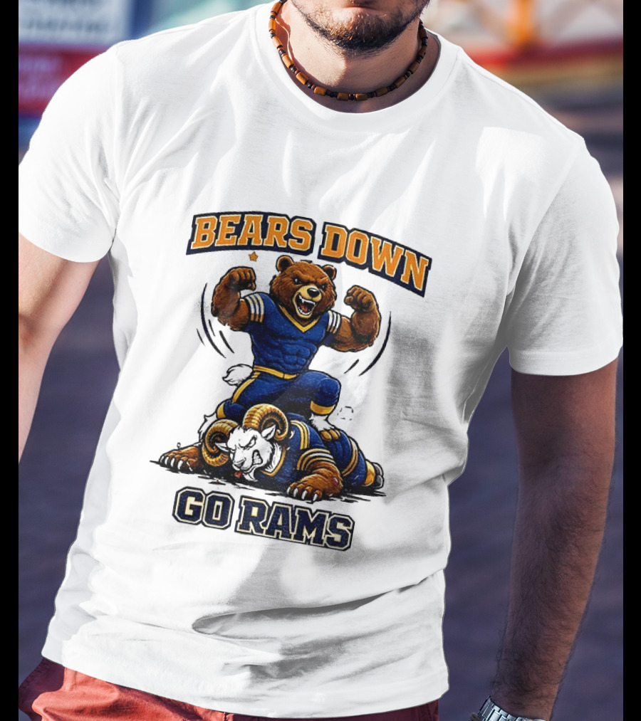 Bears Down Go Rams Los Angeles Rams Beat Chicago Bears Football 2026 T-Shirt