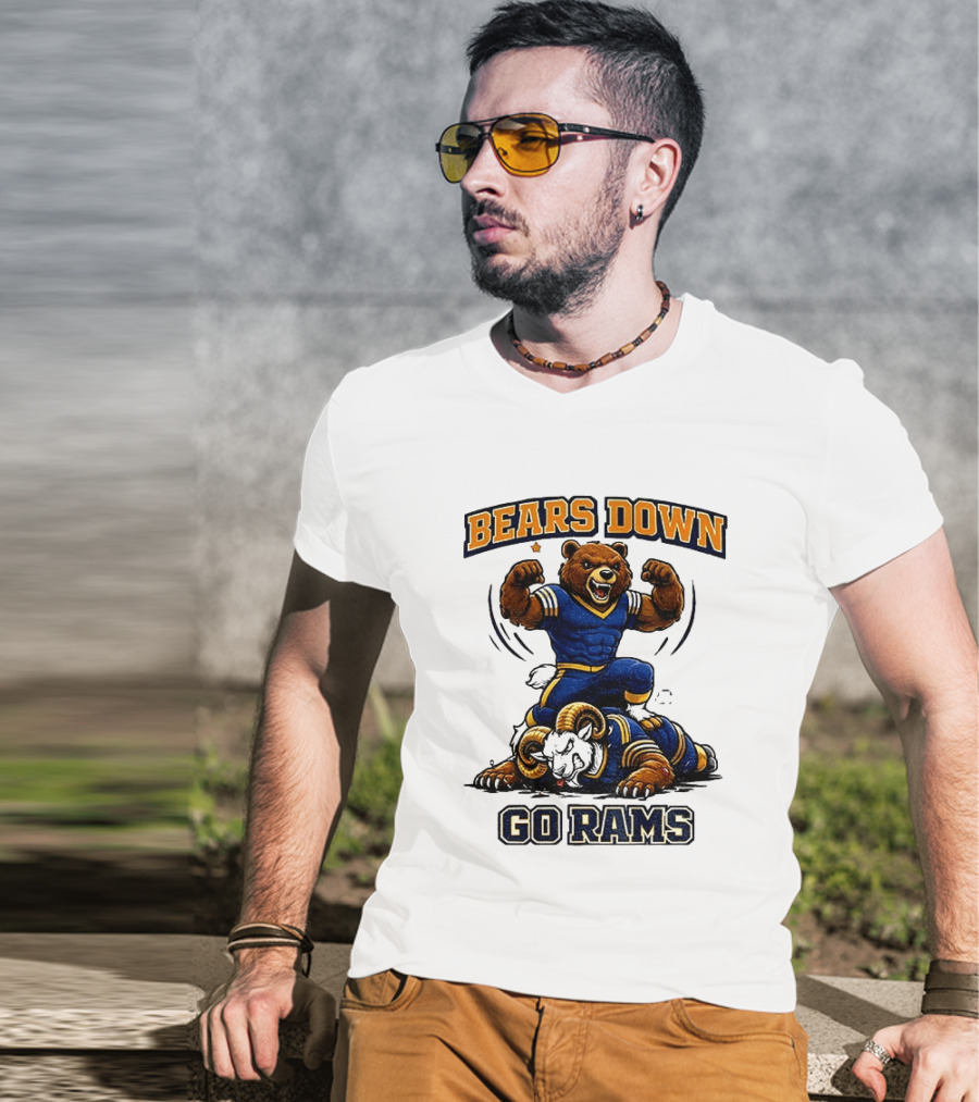 Bears Down Go Rams Los Angeles Rams Beat Chicago Bears Football 2026 T-Shirt
