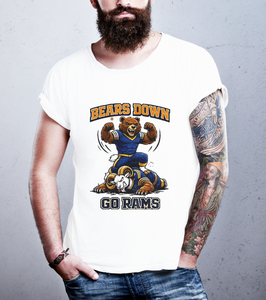 Bears Down Go Rams Los Angeles Rams Beat Chicago Bears Football 2026 T-Shirt