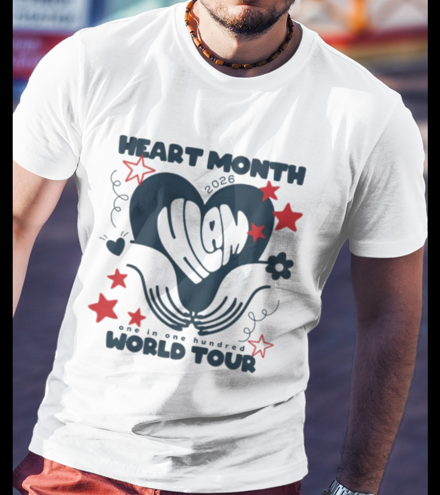 Heart Month 2026 HLAM Band One In One Hundred World Tour T-Shirt