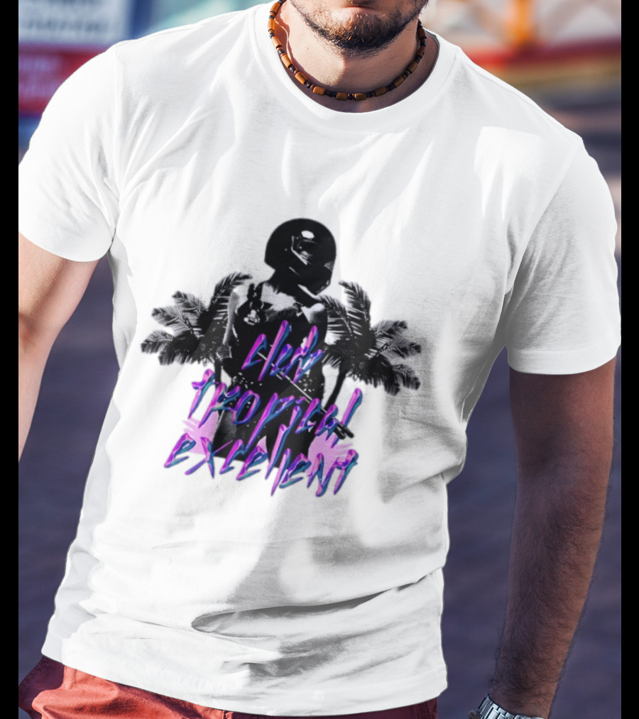 Club Tropical Excellent Palms And Helmet Fusion Retro Aesthetic T-Shirt