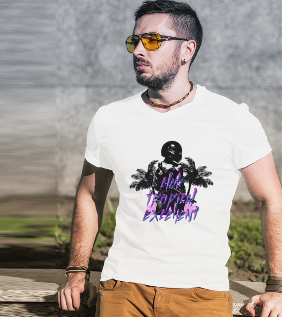 Club Tropical Excellent Palms And Helmet Fusion Retro Aesthetic T-Shirt