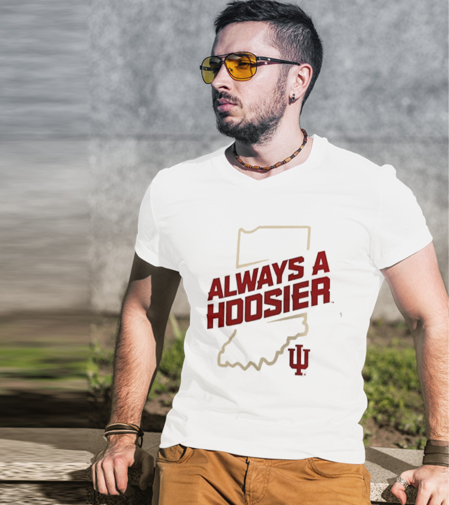 Indiana Hoosiers Always A Hoosier Map IU T-Shirt