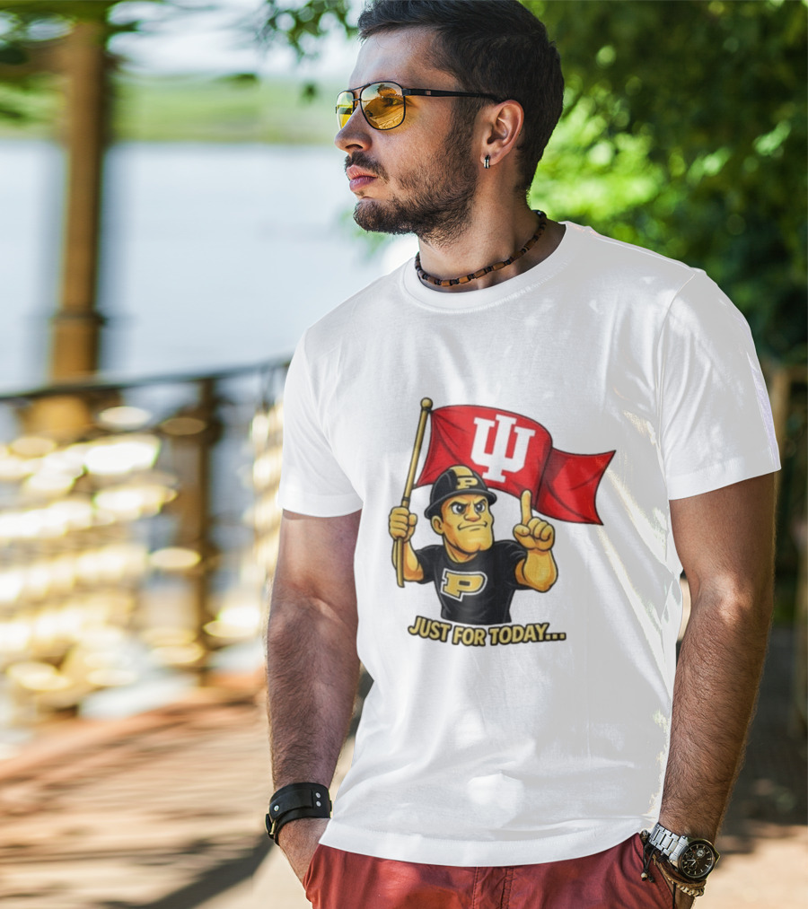 Purdue Pete Just For Today Indiana Hoosier Flag T-Shirt