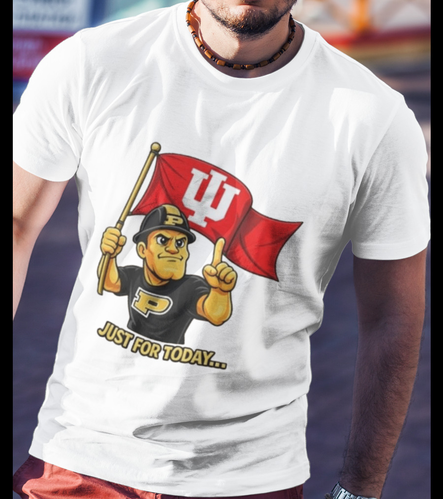 Purdue Pete Just For Today Indiana Hoosier Flag T-Shirt