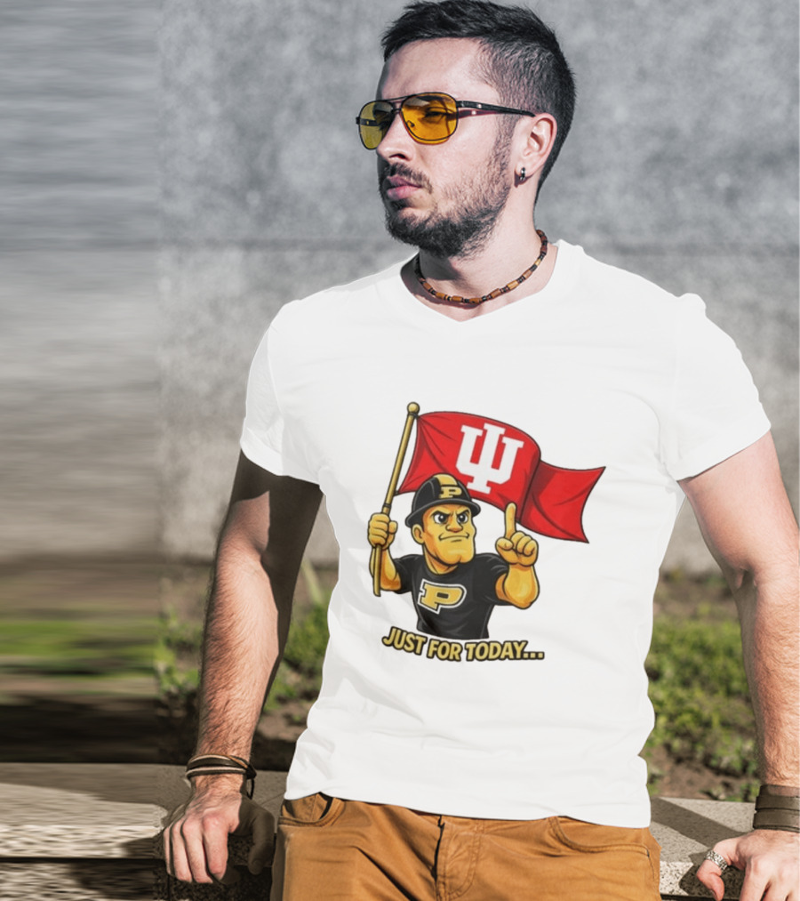 Purdue Pete Just For Today Indiana Hoosier Flag T-Shirt