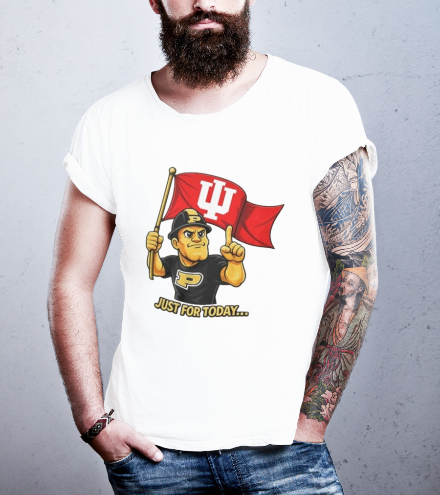 Purdue Pete Just For Today Indiana Hoosier Flag T-Shirt