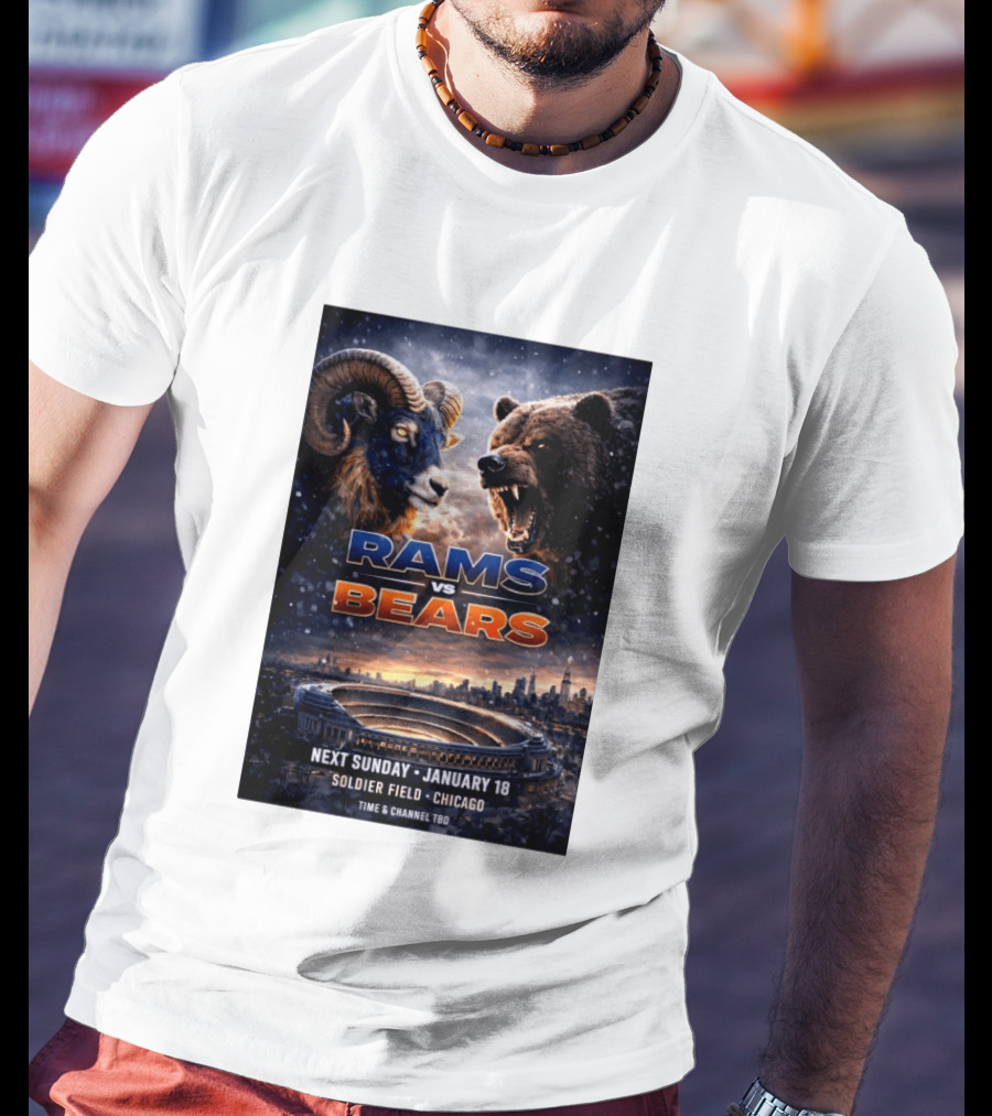 Rams Vs Bears Soldier Field Chicago January 18 2026 T-Shirt