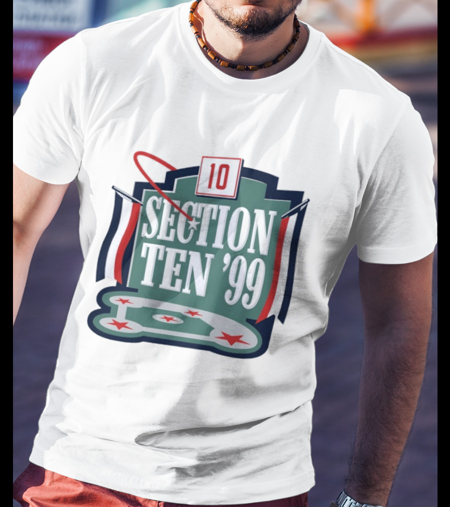 Section Ten 1999 Baseball Diamond Red White Blue Stars T-Shirt