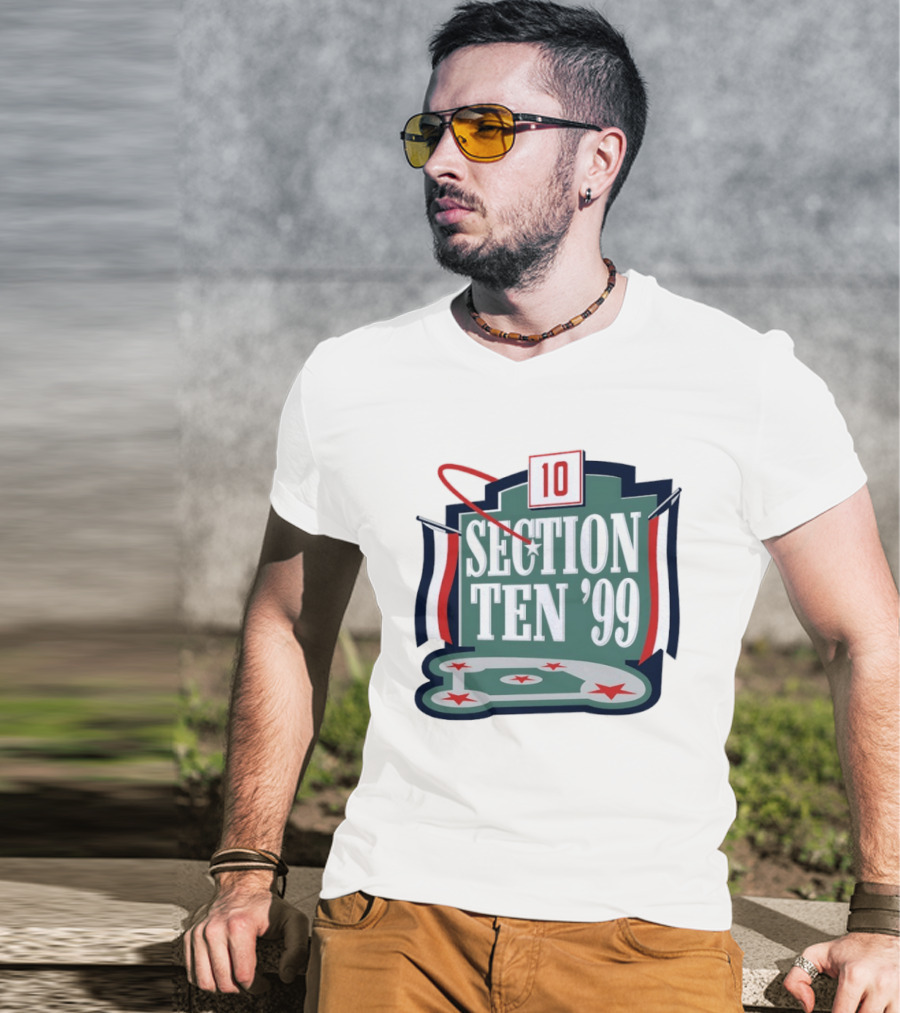 Section Ten 1999 Baseball Diamond Red White Blue Stars T-Shirt