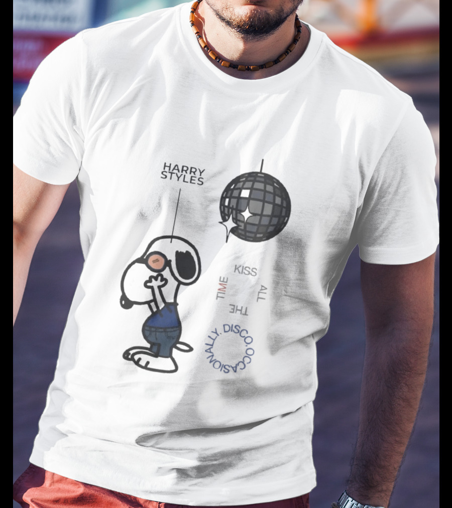 Snoopy Harry Styles Kiss All The Time Disco Occasionally T-Shirt