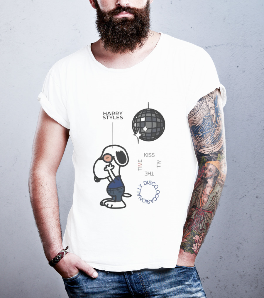 Snoopy Harry Styles Kiss All The Time Disco Occasionally T-Shirt